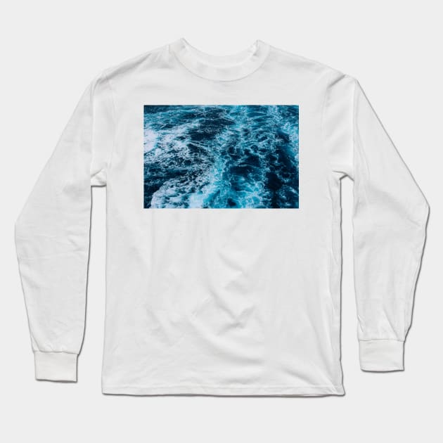 Ocean Waves Long Sleeve T-Shirt by Kelly Louise Art